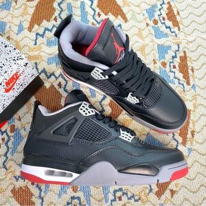 Jordan 4 Retro Bred Reimagined 2024 -Men’s Athletic Basketball Shoes Sneakers
